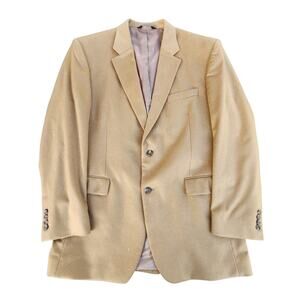 JOS A BANK 100% CASHMERE MENS SPORTS COAT TAN JACKET BLAZER CASUAL SZ 44 LONG XL